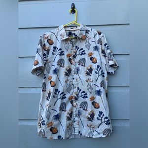 The North Face Mens Shirt Men's Sz L Hawaiian Cactus Flowers Palm Trees